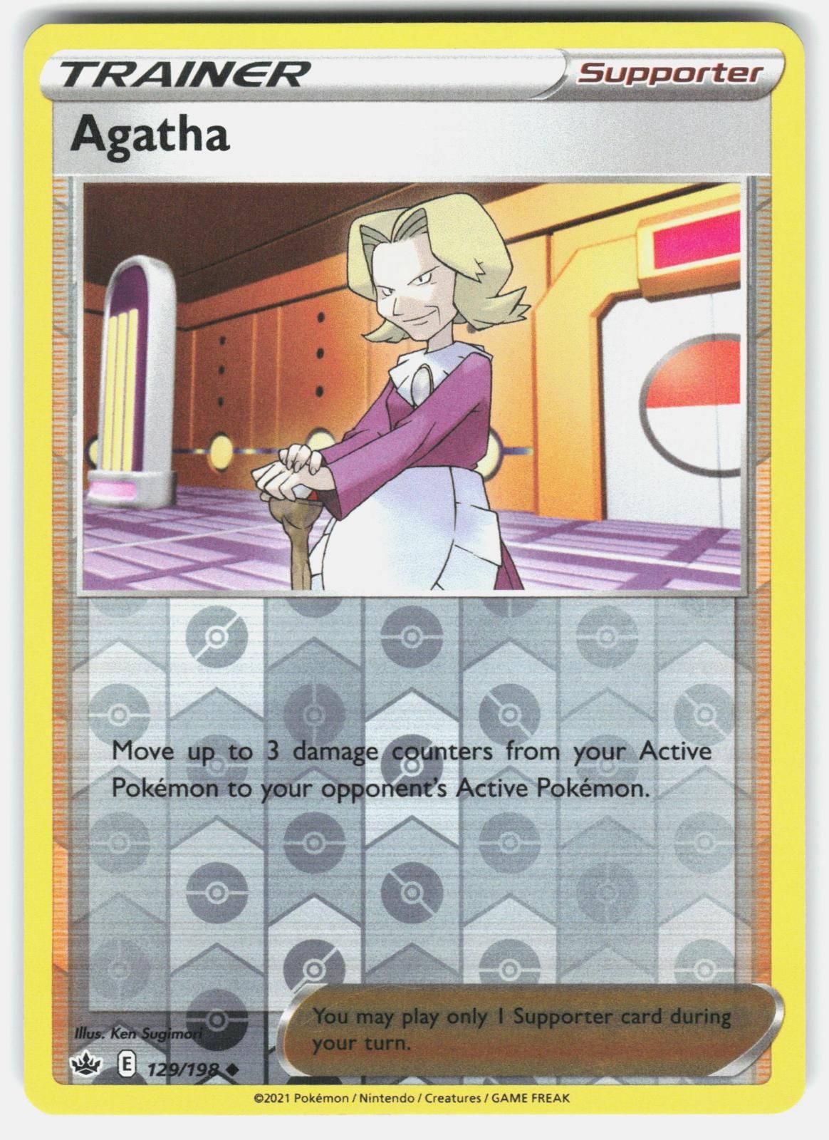 AGATHA 129/198 UNCOMMON CHILLING REIGN POKEMON REVERSE HOLO LP
