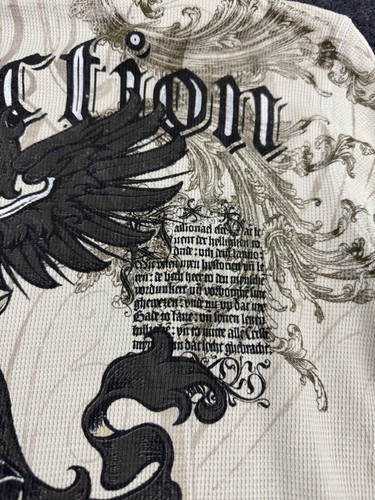 NEW Affliction Y2K Grunge Thermal Knit Long Sleeve Rush George St-Pierre XL - Picture 7 of 7