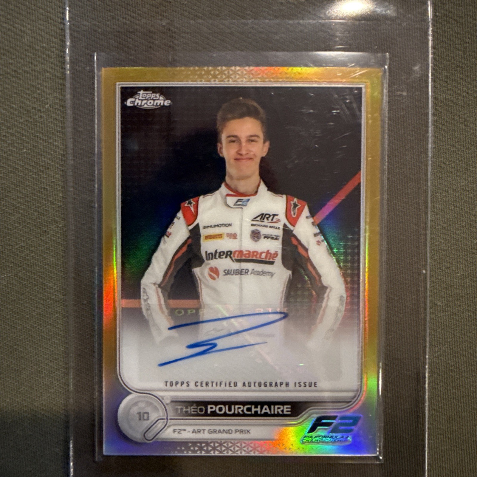 2022 Topps Chrome F1 Theo Pourchaire Autograph Auto Gold Wave 22/50 #CAC-TP