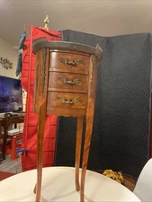 Louie Xv Style MARQUETRY Kingwood, Three Drawer Side Table