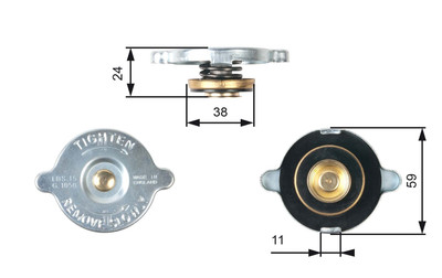 GATES RC120 Kühlerdeckel Kühlmittelbehälter 1 Bar 15 PSI