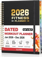 2026 Fitness Workout Journal Planner for Women & Men, JAN 2026 - DEC 2026 Exerci