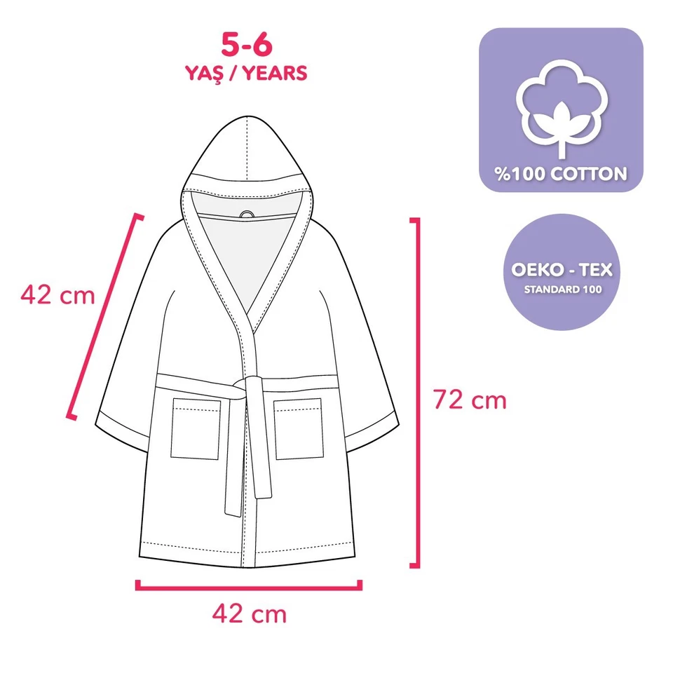 Детский халат Milk&Moo Little Mermaid, 100% хлопок, ультрамягкий и абс - Изображение 3 из 4