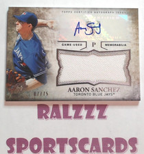 2015 Topps Triple Threads Auto Relic 07/75 Aaron Sanchez Blue Jays Game-Used