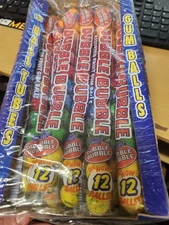 24x Tubes Dubble Bubble Assorted Fruit Flavor Gum Balls Candy | 12 Per Tube