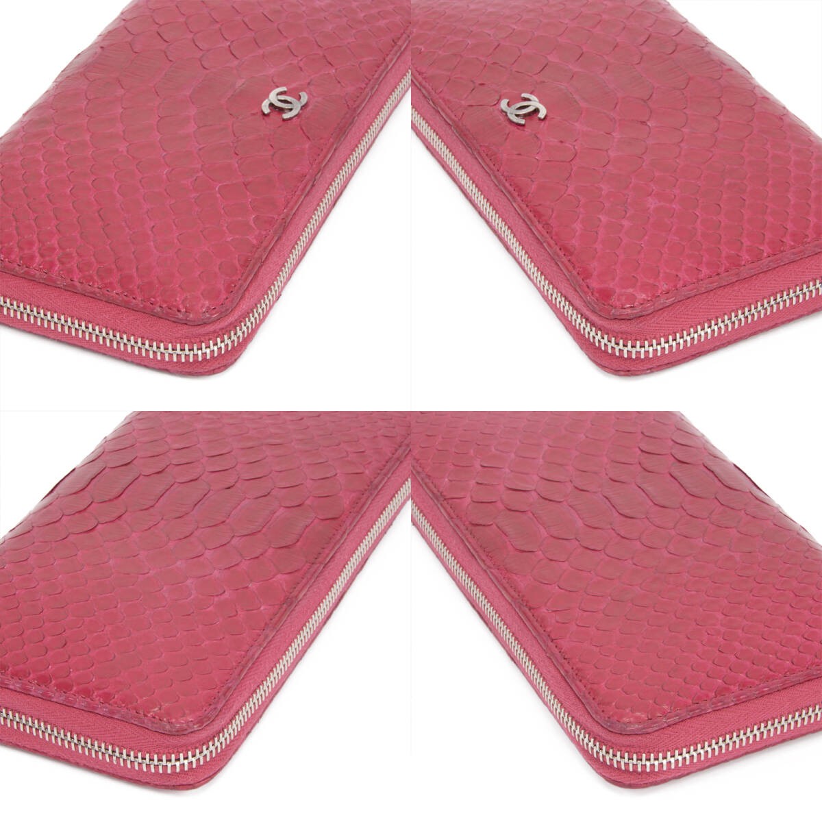 Chanel Python Matelasse Pink Snake Wallet Ladies … - image 4