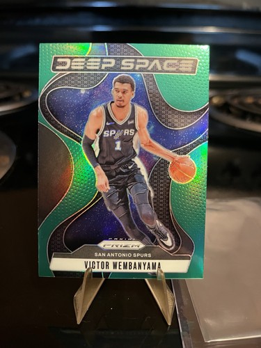 2024/25 Panini Prizm Deep Space VICTOR WEMBANYAMA Green Holo Prizm #2 Spurs