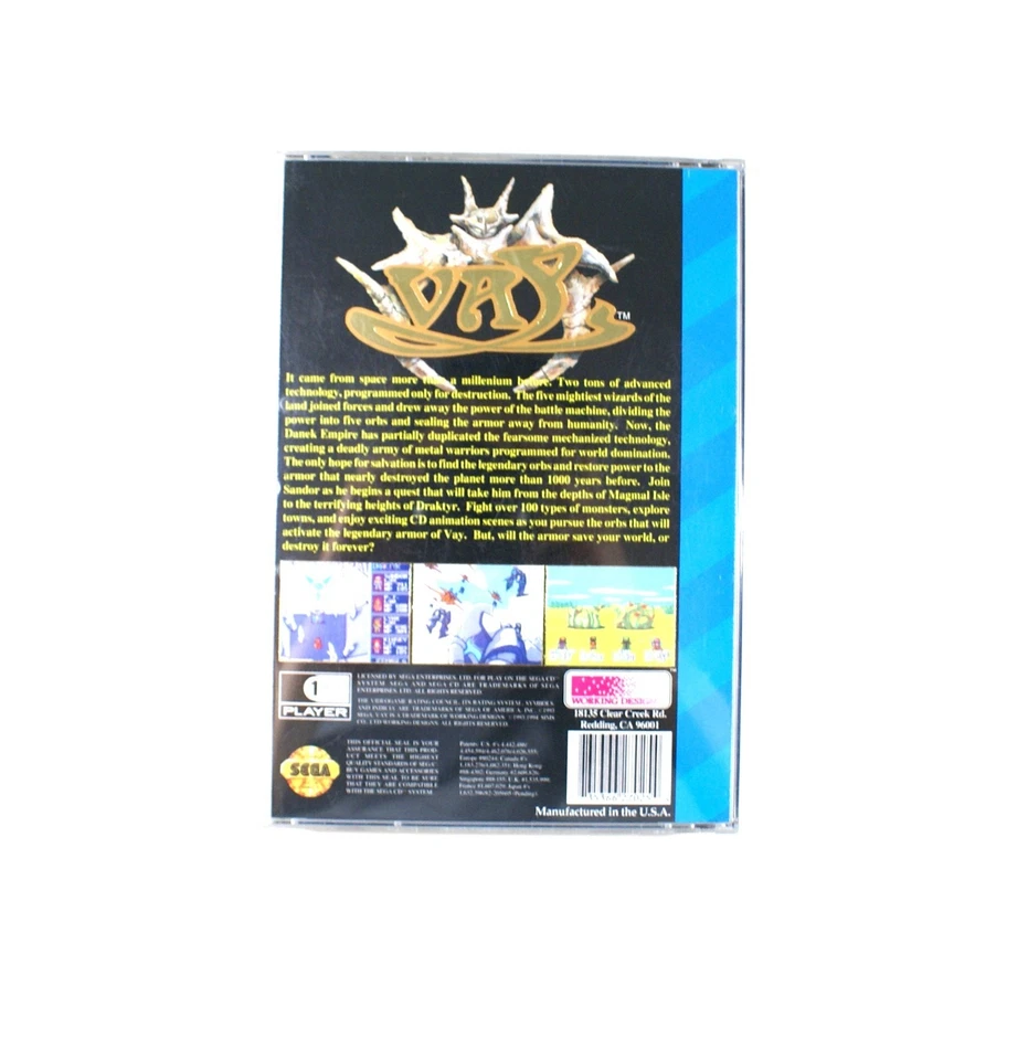 Vay Sega CD CIB Great Condition! - Image 2 of 4