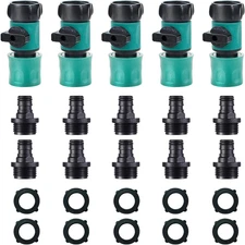 Quick Connectors Male and Female Plastic Hose Connector with Shut off Valve and