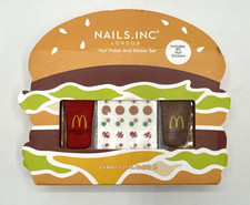 McDonald's Nail Polish & Stickers Nails Set Inc. London Cruelty Free Hamburger