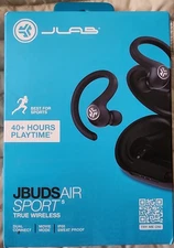 JLab JBuds Air Sport True Wireless Earbuds Black BRAND NEW (40+ Hours Playtime)