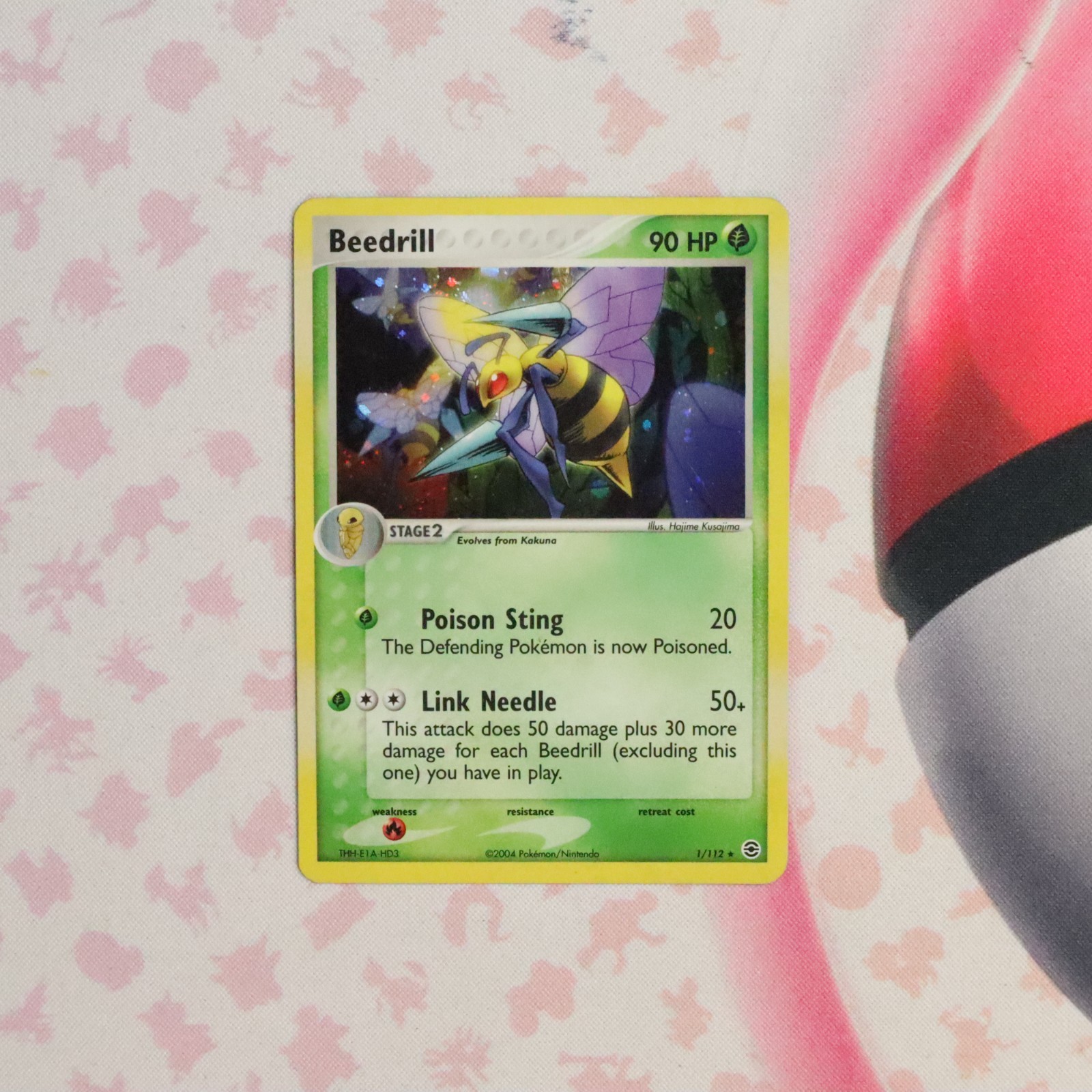 Beedrill 1/112 Firered & Leafgreen - Partial Swirl Cosmos Holo - Pokemon 2004 MP