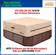 76"x76" Hot Tub Pool Spa Cover Cap Heavy Duty Protector Water Sun Snow Resistant