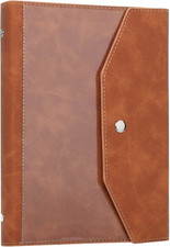 - A5 Leather Planner Binder, Brown, A5 Refillable Notebook Binder