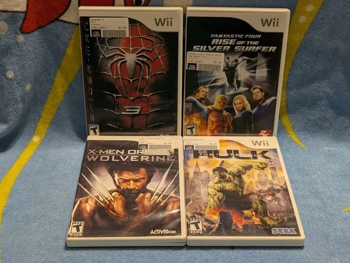 Spider-Man Hulk Wolverine Fantastic Four 4 Nintendo Wii Game Bundle Lot TESTED