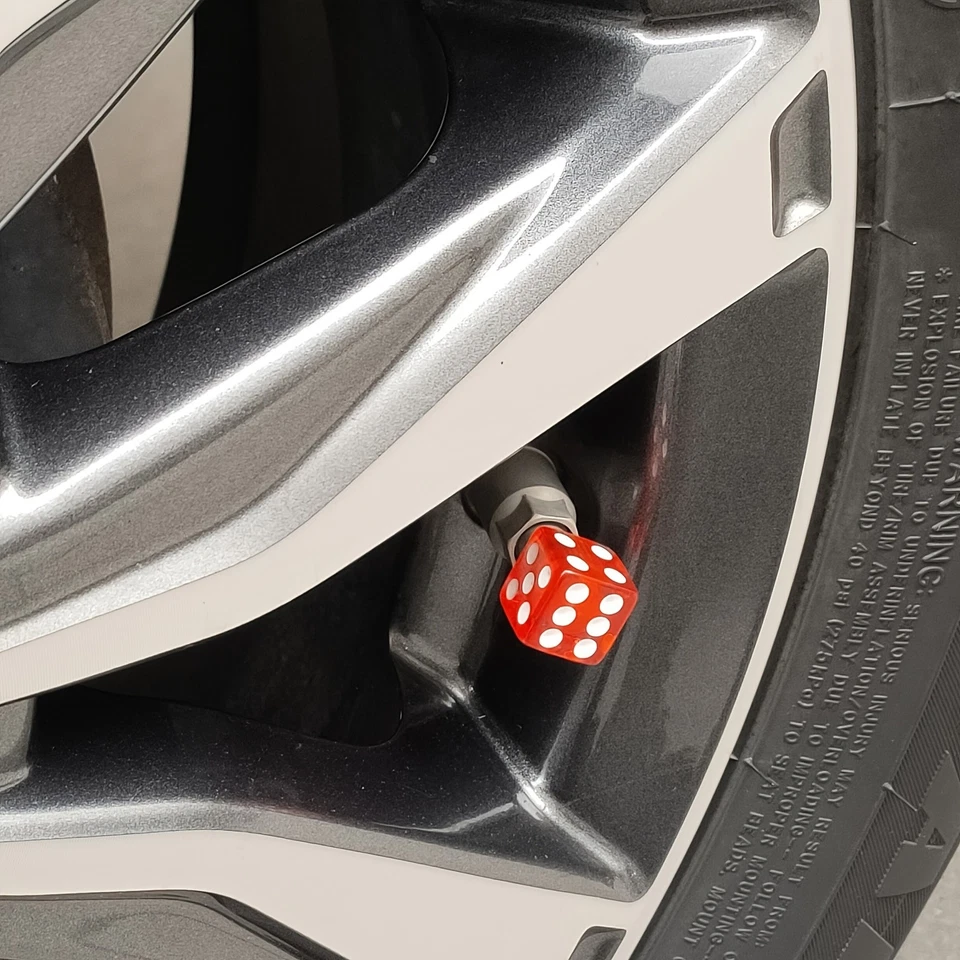 4x Plastic Dice-Style Tire Valve Dust Cap Universal Fit for Car Motorcycle Truck - Image 3 of 4