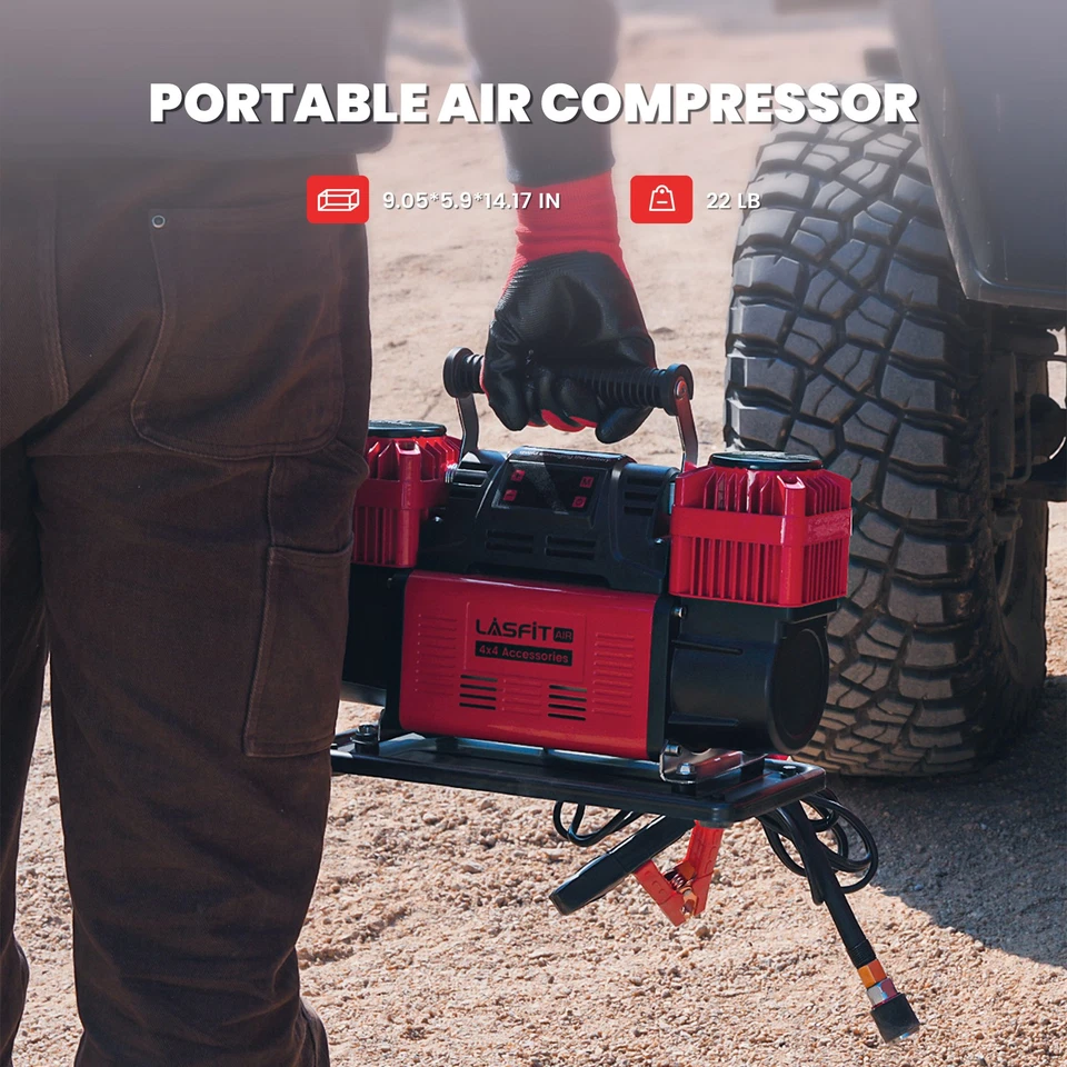 LASFIT Air Compressor 12V Tire Inflator W/Digital Pressure Gauge for Trucks, RVs - Imagem 3 de 4