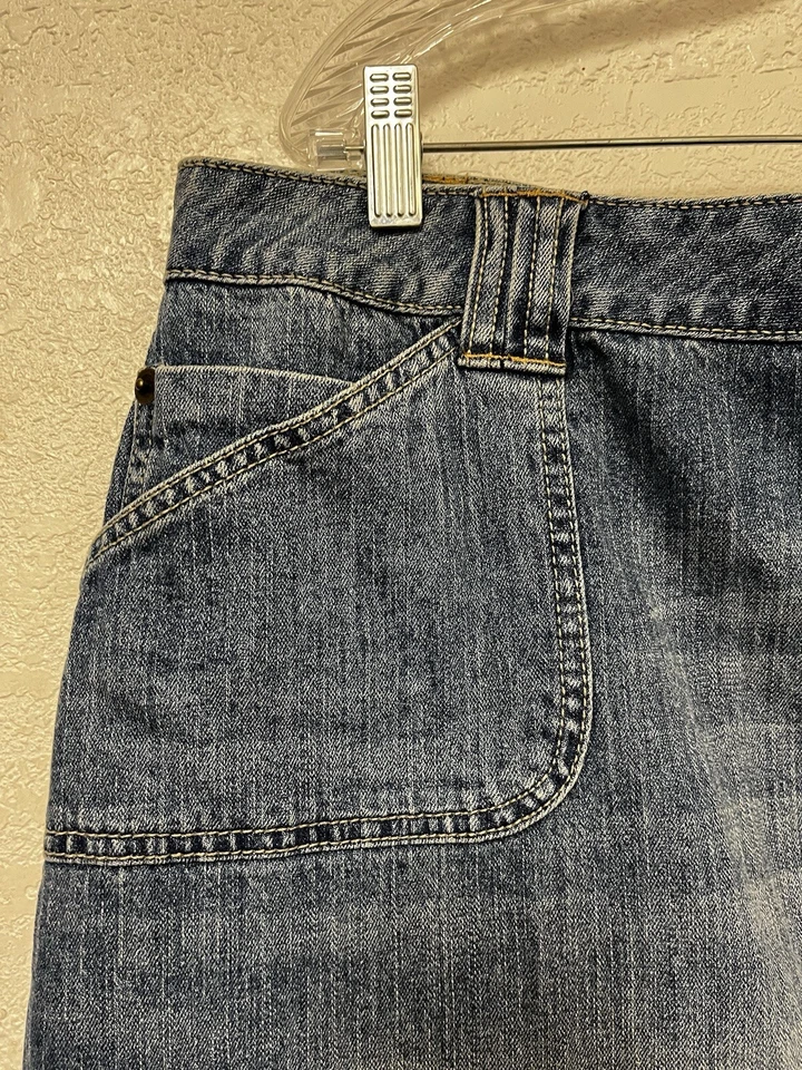 Vintage Fashion Bug Denim Maxi Skirt Womens 24W Blue Jean Flare Y2k Western - Image 2 of 4