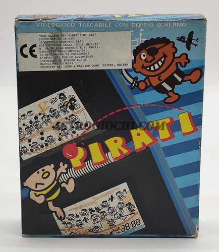 PIRATI DOUBLE SCREEN HANDHELD LCD GAME WATCH CLOCK VINTAGE '80 NEW IN BOX - Picture 11 of 15