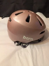 Bern Brentwood 2.0 Small Satin Rose Gold W/Visor Helmet NWT