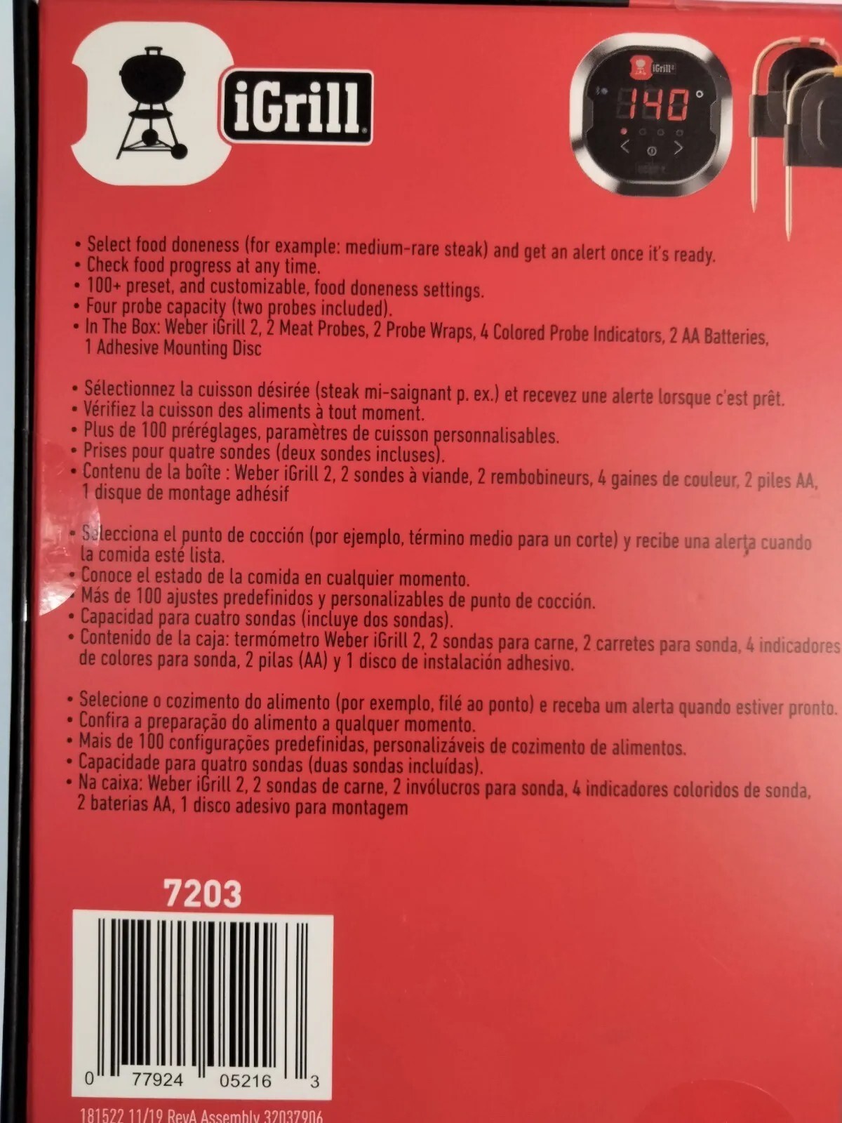 er iGrill 2 7203 Digital Bluetooth Thermometer 77924052163 eBay