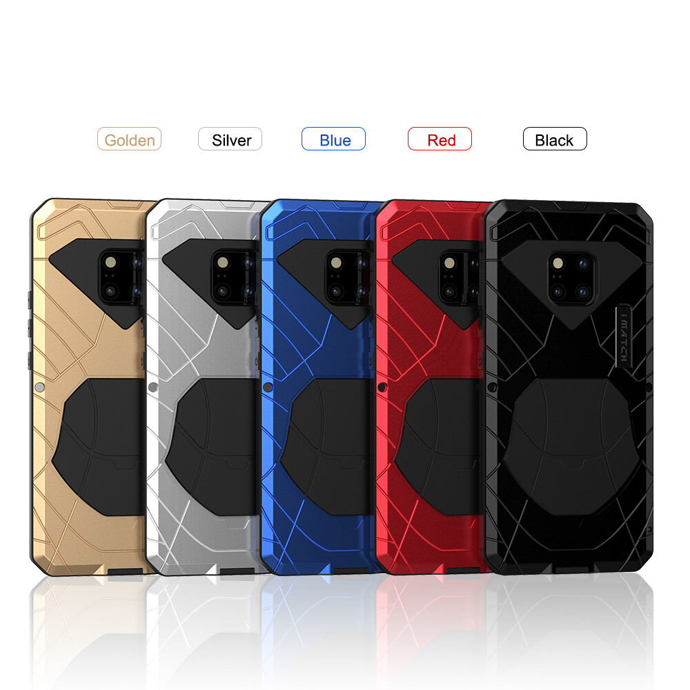 iMATCH Shockproof Silicone Bumper Metal Case for Huawei Mate