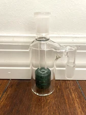 14MM GLASS WATER PIPE ASH CATCHER SEA GREEN MATRIX PERC 90DEGREE