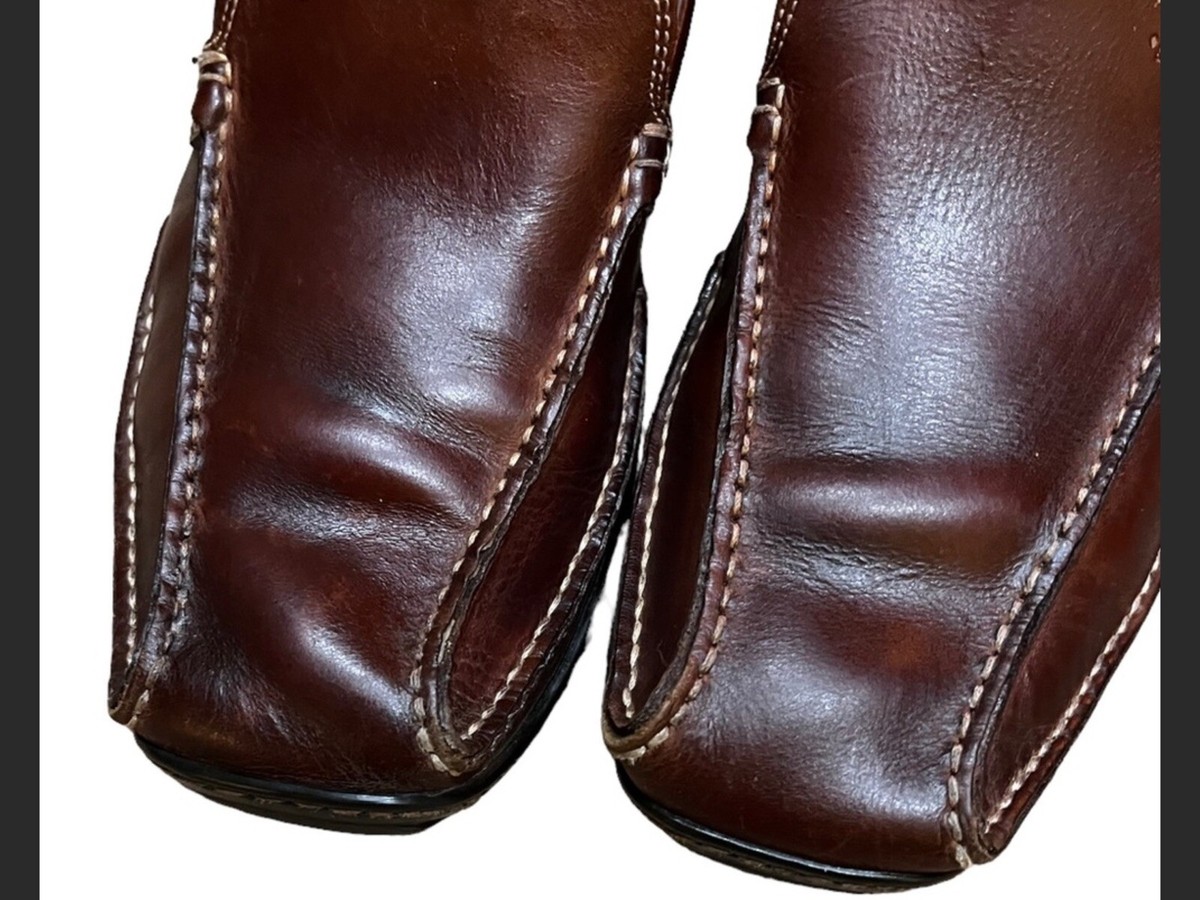 Donald Pliner Brown Leather Casual Slip On Driving Loafers  display picture 3