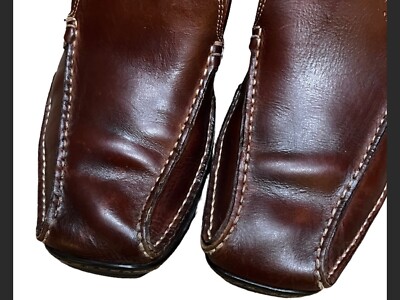 Donald Pliner Brown Leather Casual Slip On Driving Loafers  display picture 1