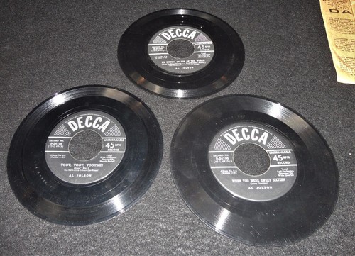 SET OF THREE (3) AL JOLSON DECCA RECORDS WITH SLEEVES 45 RPM - Picture 4 of 8