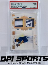 ALEX MANOAH TORONTO 2021 FLAWLESS DUAL PATCHES GOLD 5/10 PSA 7 CARD