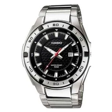 Casio Men's MTP1306D-1AV Stainless-Steel Quartz Watch with Black Dial