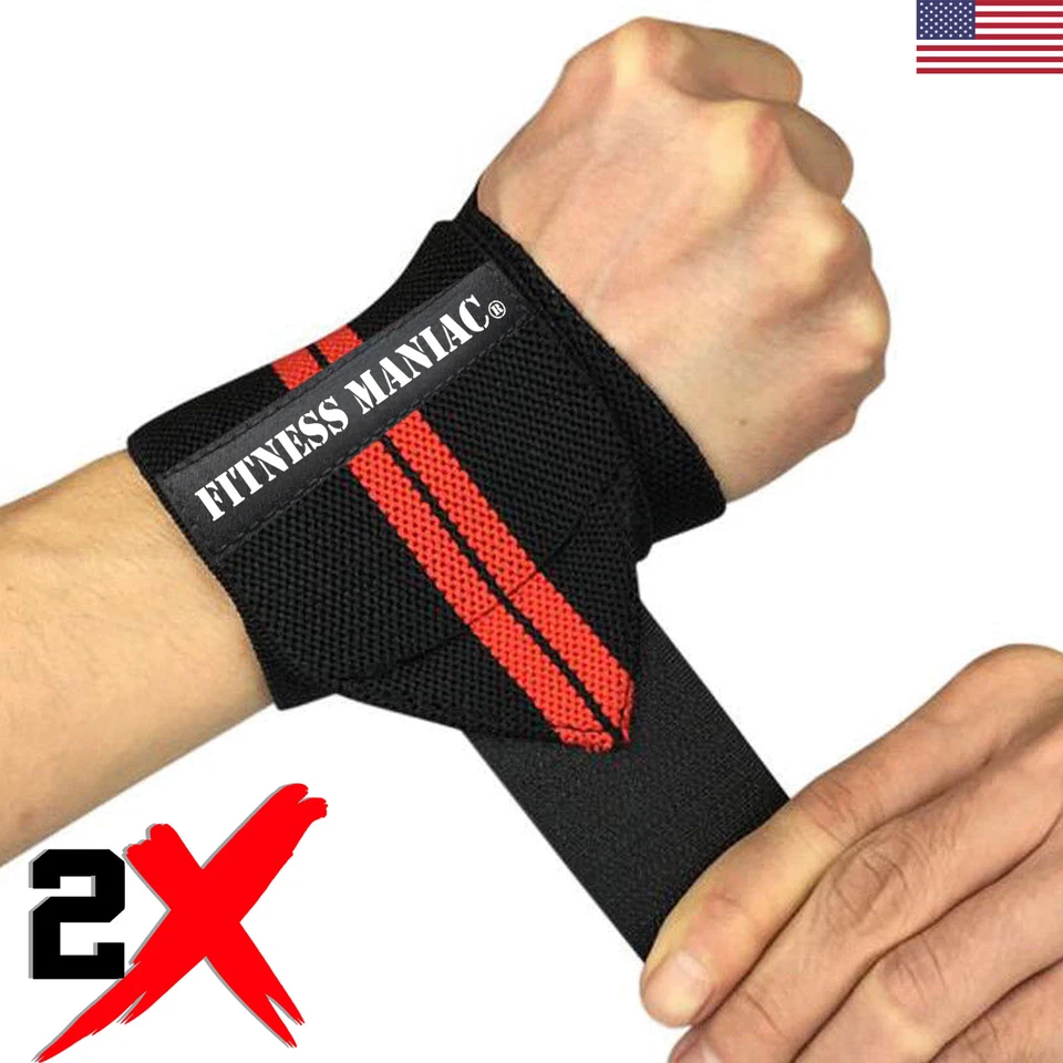 19" Weightlifting Wrist Wraps Professional Quality Support with Heavy Duty - Image 2 of 2