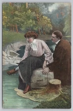 E.L.SERIE 997 Color Tinted Monochrome Picture Postcard Romance and Love 799