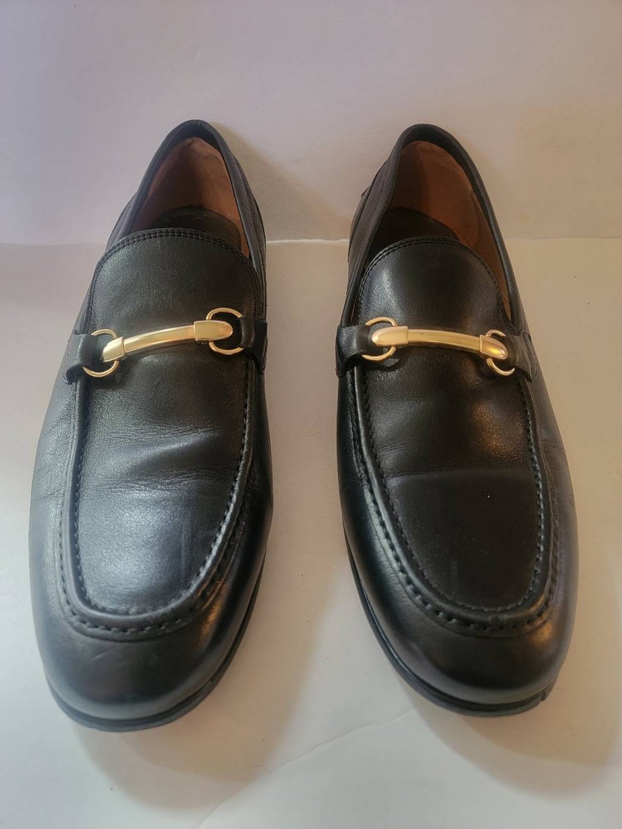 Saks Fifth Avenue Firenze Men's Black Leather Loafer Shoes Size