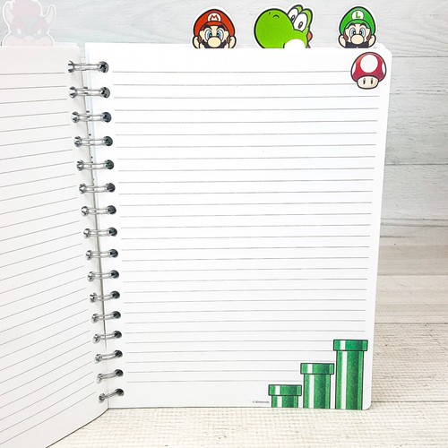 Nintendo Super Mario Bros Tab Journal Notebook Spiral Bound 96 Lined Pages NEW - Picture 3 of 8