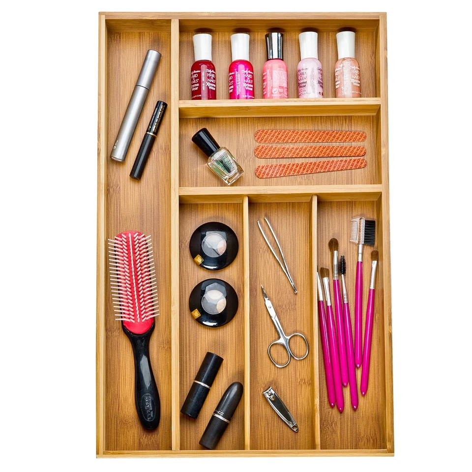 Bandeja organizadora Seville Classics bambú 6 compartimentos Foto 2 de 4