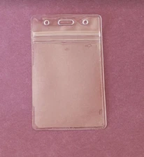 10 Vertical ID Card Badge Holders Zipper Zip Lock Seal Work School Hospital