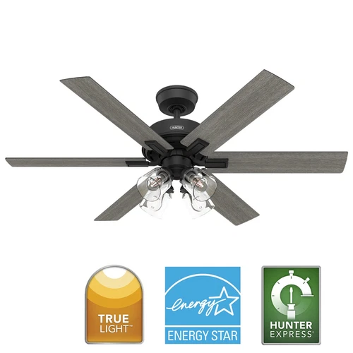 Hunter 52 inch Fonthill ENERGY STAR® HunterExpress Matte Black Ceiling Fan - Picture 1 of 19