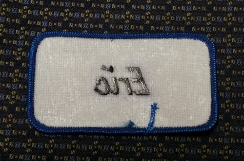 Parche para planchar o coser ERIC NAME TAG AZUL Y BLANCO - Imagen 2 de 2