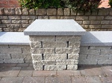 Pier Caps: Natural Grey Granite 500x500mm FLAT Brick Pier Caps - Delivered