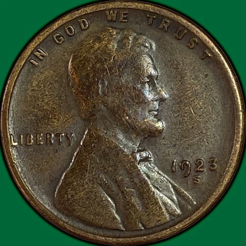 1923-S Lincoln Wheat Cent Very Fine VF Coin #34342
