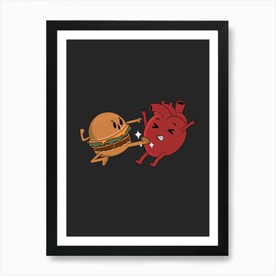 Herzinfarkt Kunstdruck gerahmt Wandbild Poster Leinwanddruck Bild