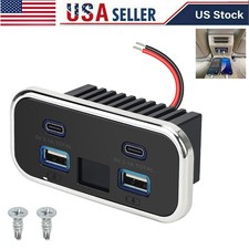 New RV USB Outlet Dual USB A USB C Ports Charging Socket Panel 12V/24V Car Boat
