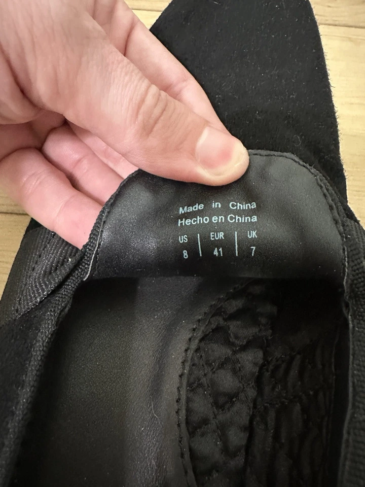 Mocasín Asaria Aldo de gamuza genuina negro sin cordones para hombre Foto 2 de 4