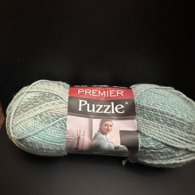 Premier Yarns Puzzle 1050-18 Bulky Acrylic Self-Striping Yarn Blue White Skein