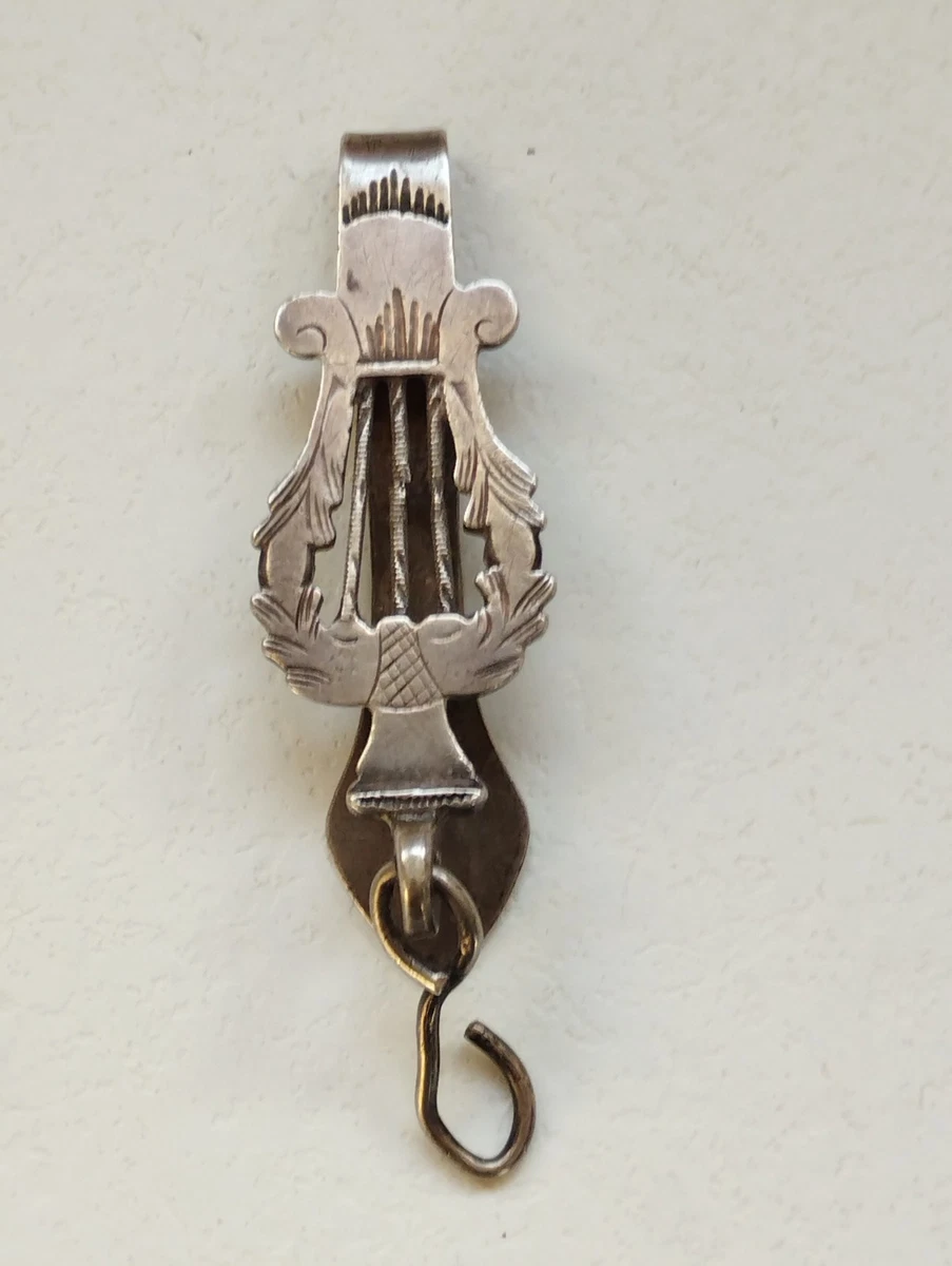 Chaîne De Montre Chatelaine Ancienne – Argent Massif 19e Siècle – Longueur 30,5 Cm – Collection Vintage Femme