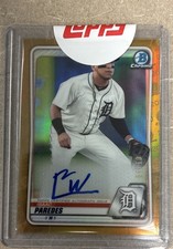 2020 Bowman Chrome Prospect Autographs Isaac Paredes #CPA-IP Gold Refractor #1