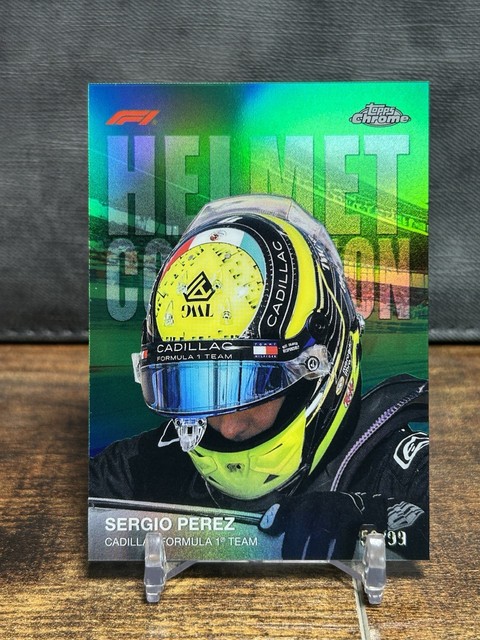 2026 Topps Chrome Formula 1 F1 Sergio Perez Helmet Collection Green /99 #HC-21