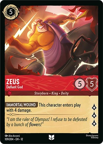 Zeus - Defiant God Disney Lorcana DL-12 109/204 Foil/Uncommon